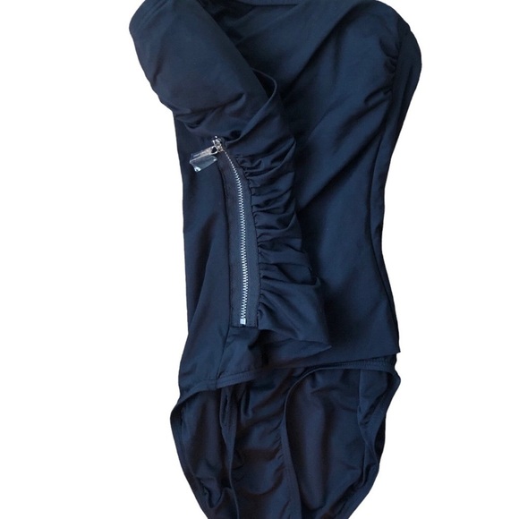 Michael Michael Kors Black Malliot Strapless One Piece Swimsuit Sz 4 Black - Picture 8 of 8